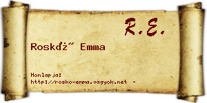 Roskó Emma névjegykártya